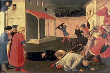 Detail aus dem Linaiuoli-Triptychon, Predella zeigt das Martyrium des Heiligen Markus, 1433